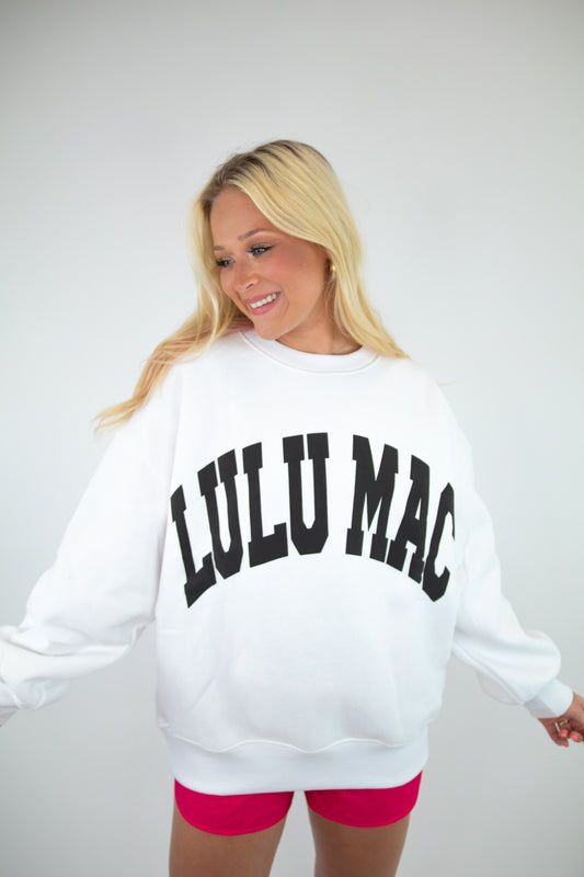 White/Black Lulu Mac Graphic Pullover