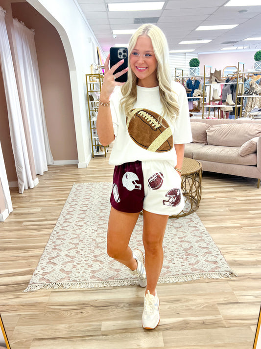 Football Embroidered Top