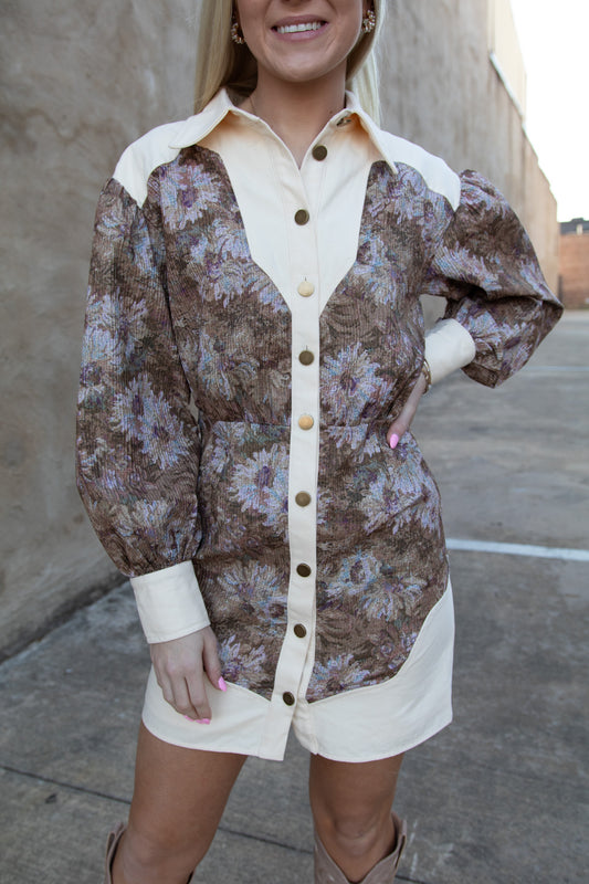 Thankful For You Button Up Western Detailed Dress