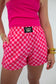 Pink Checkered Lulu Mac Shorts