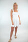 White Ruffle Tie Back Baby Doll Mini Dress