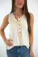 Washed Khaki Henley Tank