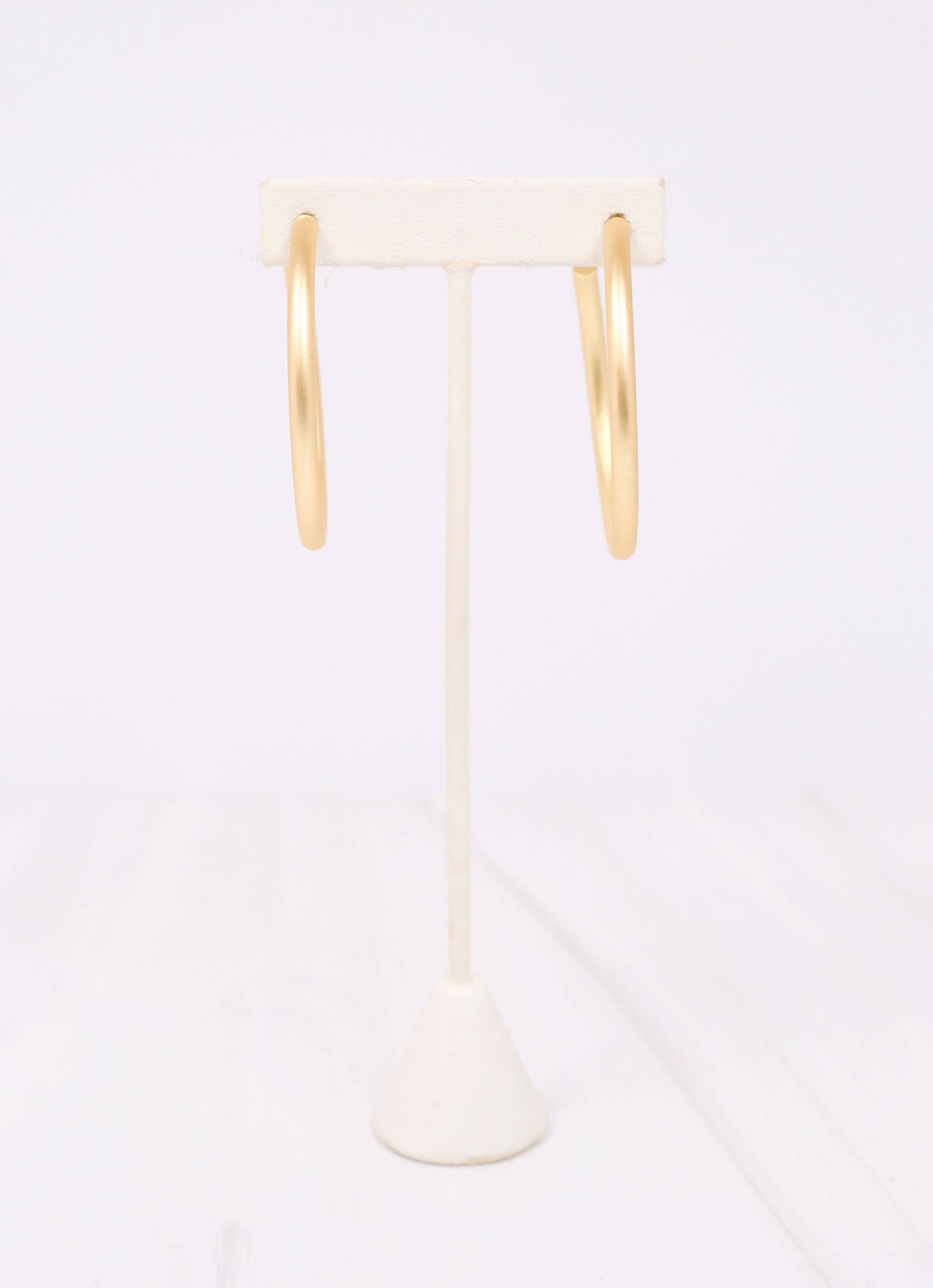 Arden Satin Hoop Earring MATTE GOLD: Default