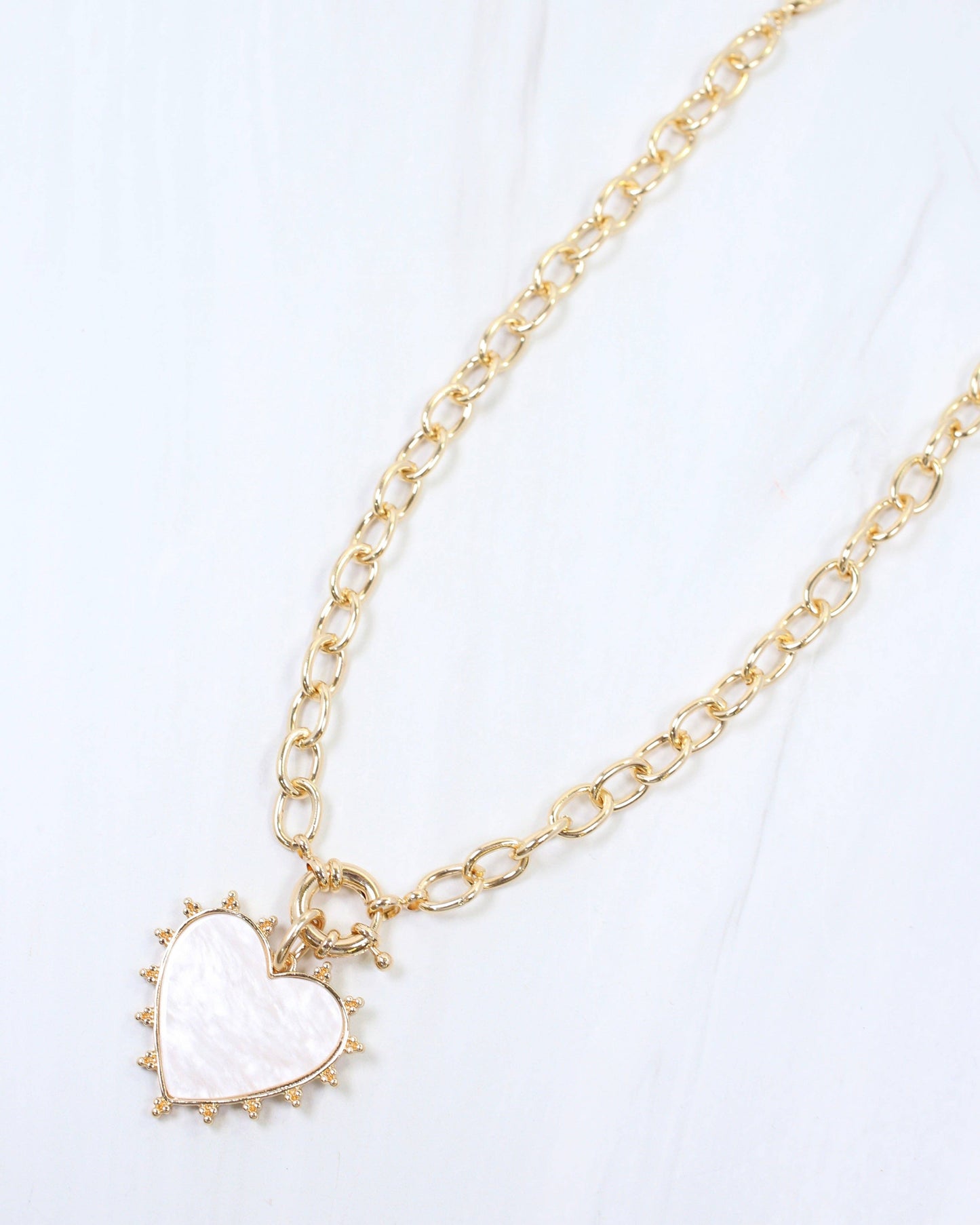 Ainsley Heart Pendant Toggle Necklace Gold