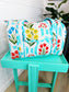 Aqua Garden Party Quilted Mini Duffle Bag