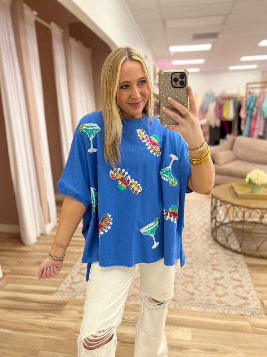 Oversized Sequin Cinco De Mayo Top