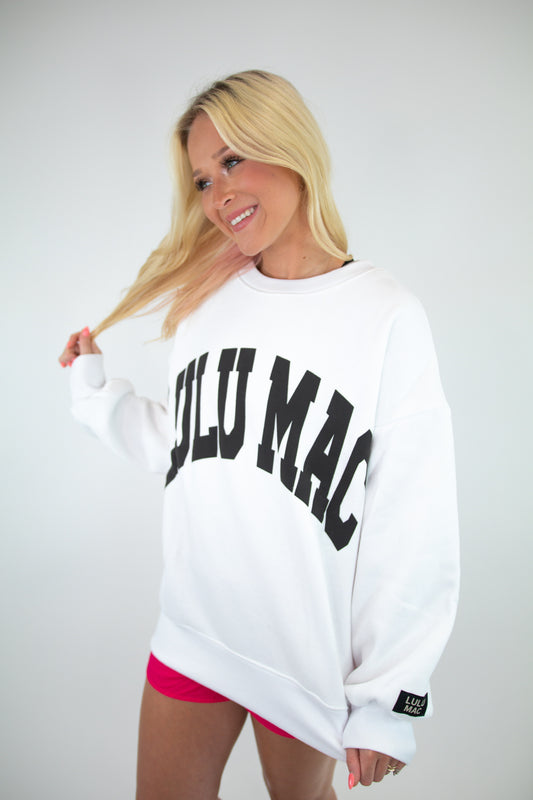 White/Black Lulu Mac Graphic Pullover