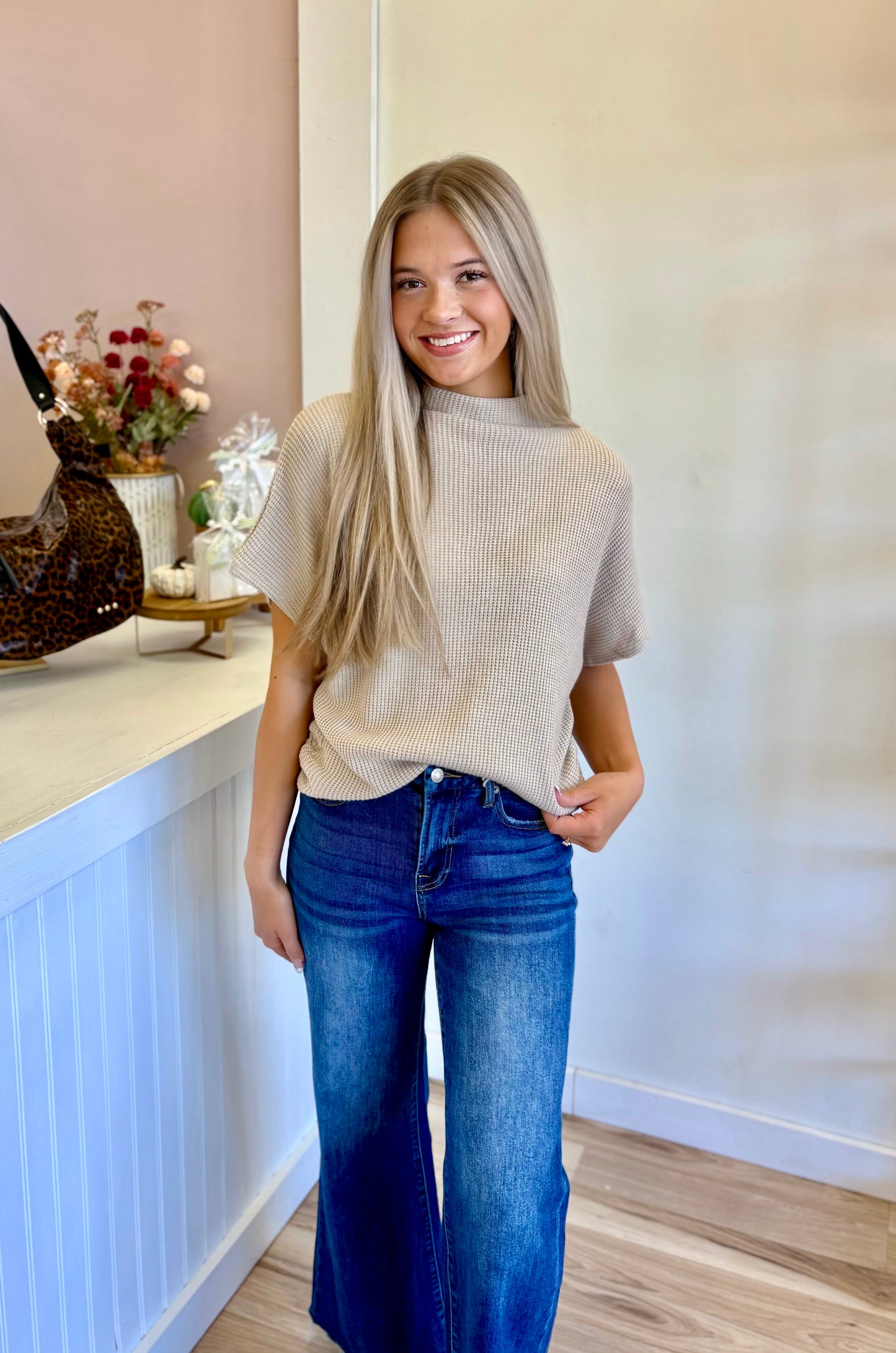 Cozy On Repeat Waffle Top