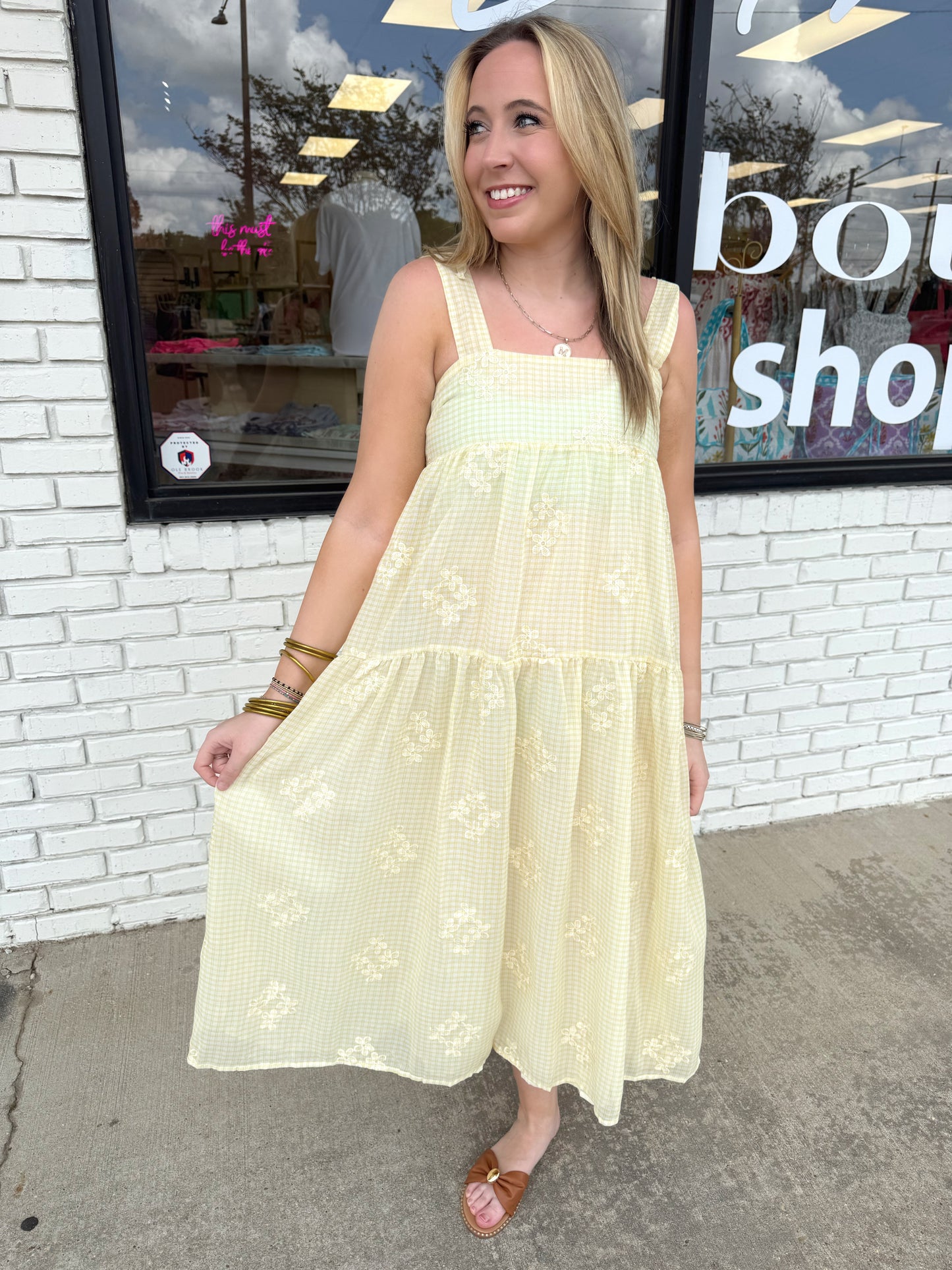 Sunny Days GIngham Midi Dress