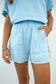 Baby Blue Mineral Wash Crochet Shorts