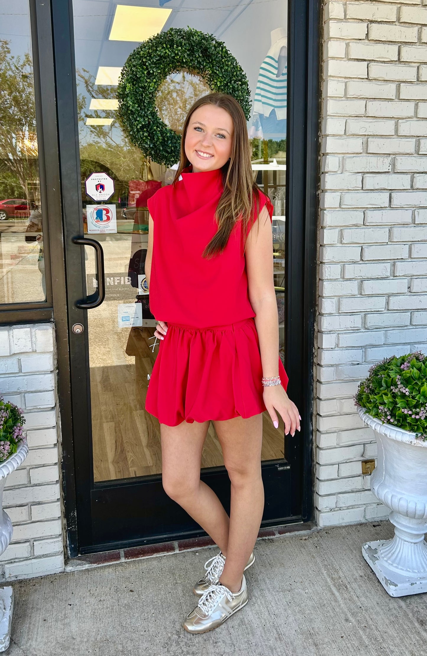 Red-y or Not Skort Set
