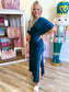 Deep Emerald Satin Maxi Dress