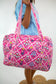 Pink Floral Quilted Duffle Bag
