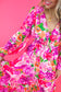 Pink Floral Long Sleeve Maxi Dress