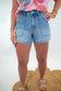 Utility Light Denim Jean Shorts