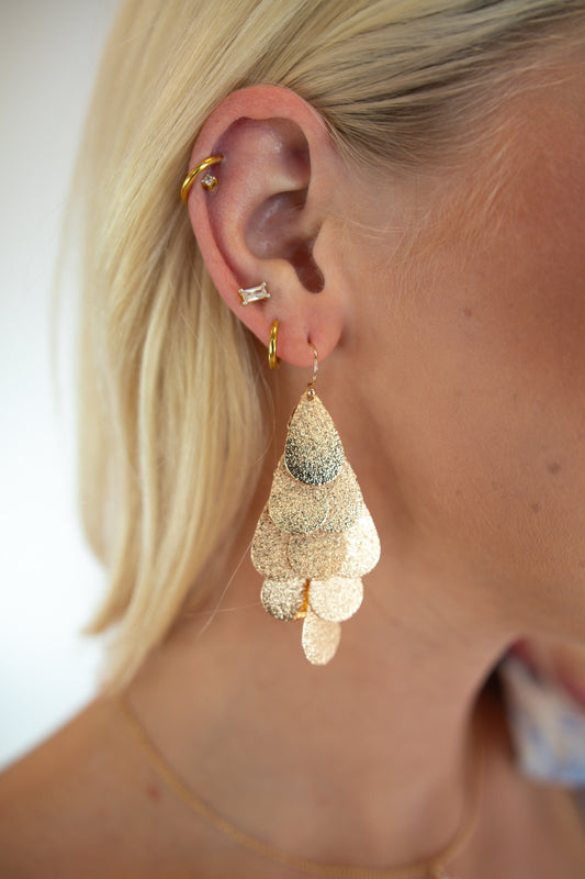 Teardrop Layered Dangle Earrings