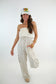 Strapless Pinstripe Linen Jumpsuit