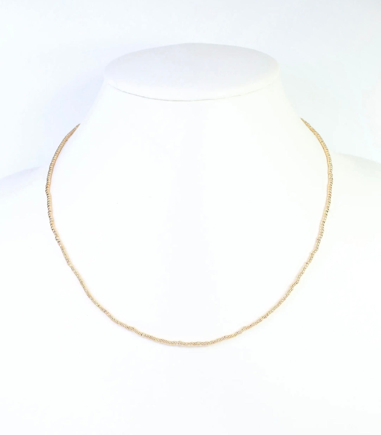 Mattie Dainty Beaded Necklace Gold