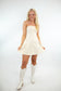 Off White Strapless Denim Dress