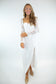White Lace Sleeve Slit Detail Dress