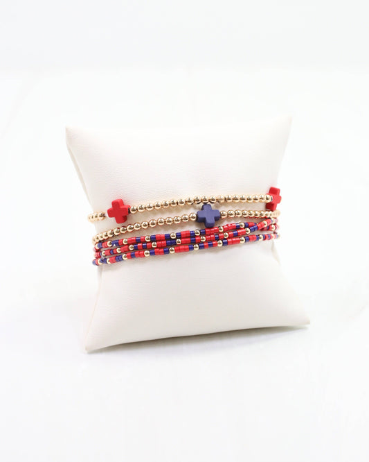 Felicity Beaded Cross Bracelet Set