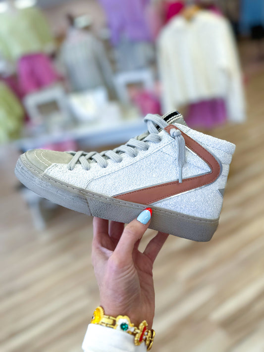 White Glitter Hi-top ShuShop Sneaker