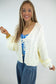 White Tie Front Cable Knit Cardigan