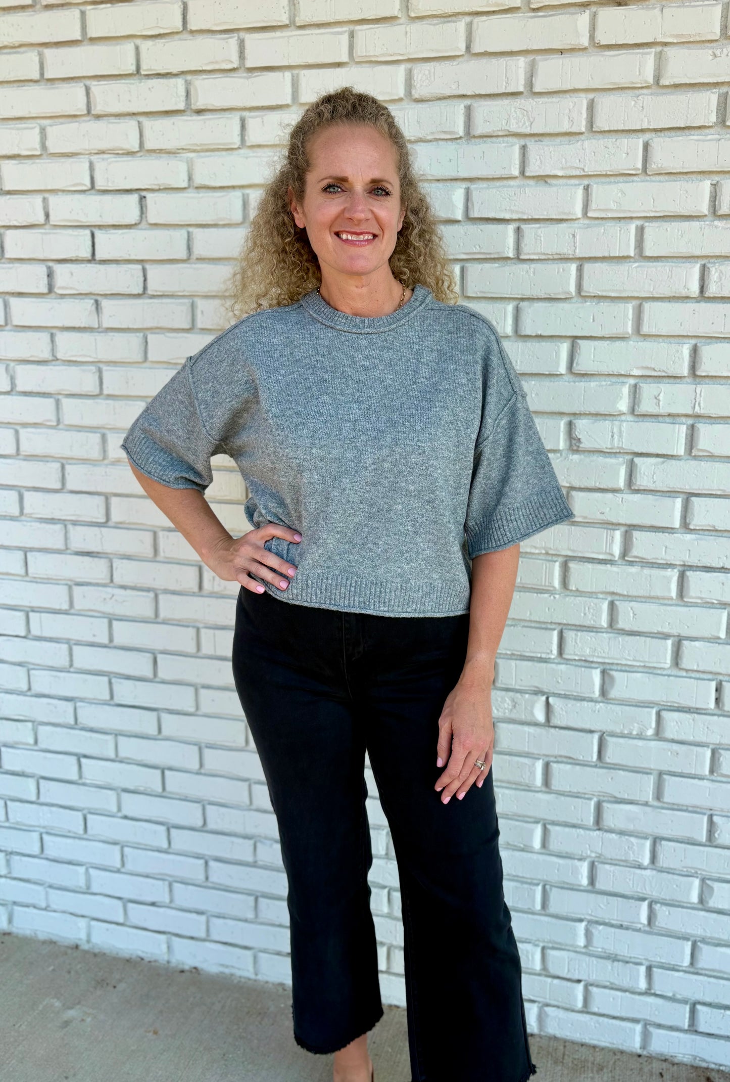 Easy Does It Short Sleeve Sweater