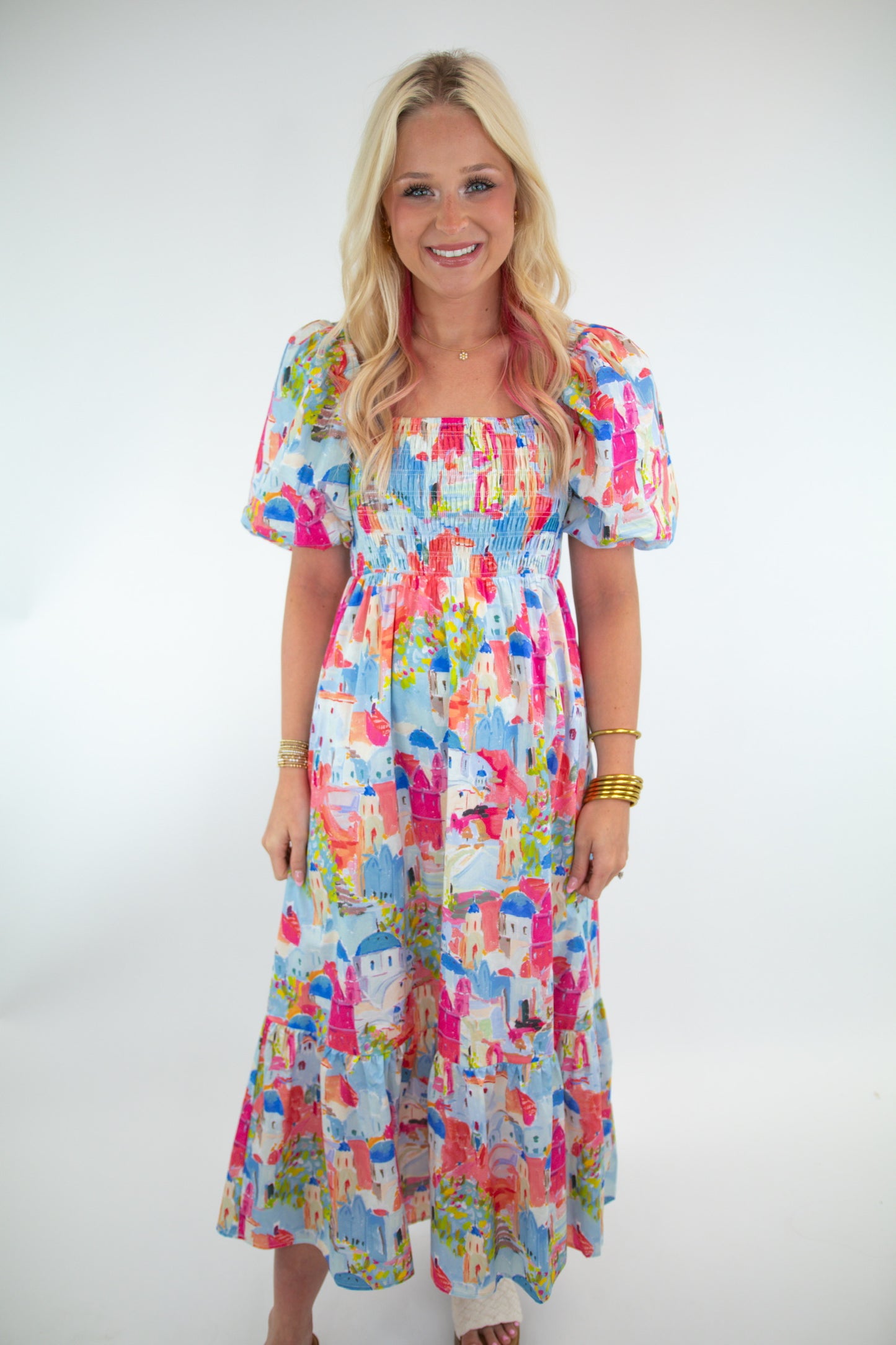 Mediterranean Coastline Vacay Dress