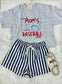 Stripe Twill Denim Shorts