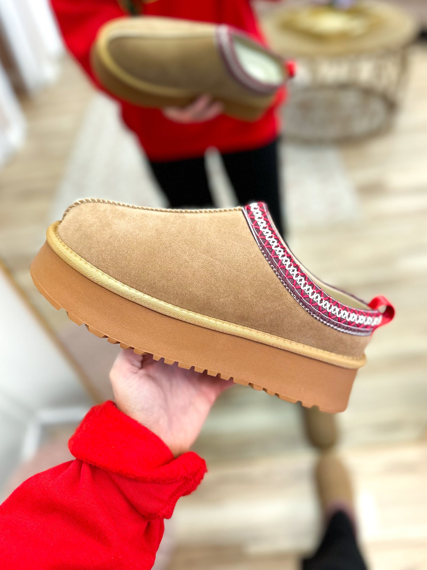 Tan Platform Slippers