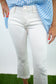White Low Rise Crop Flare Jeans
