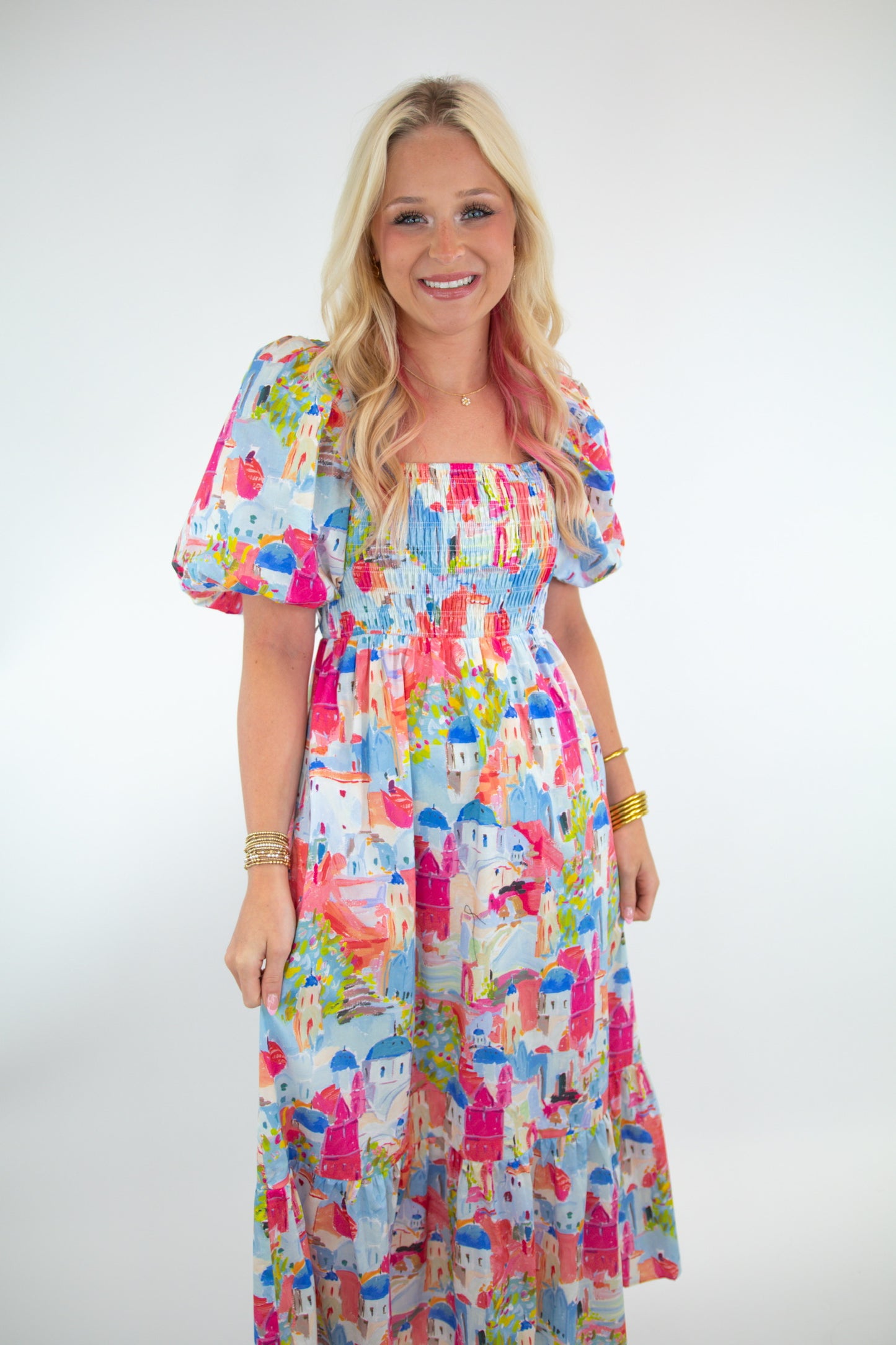 Mediterranean Coastline Vacay Dress