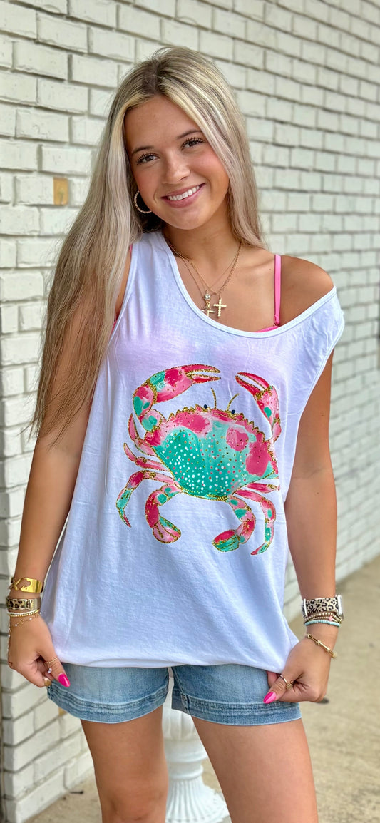 Glitter Crab Graphic Tank