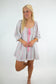 Pink Striped Quarter Sleeve Romper