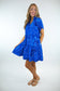 Royal Blue Floral Tiered Dress
