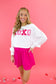 "XOXO" Chenille Patch Rhinestone Cropped Pullover