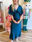 Deep Emerald Satin Maxi Dress