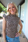 Leopard Print Mock Neck Tank