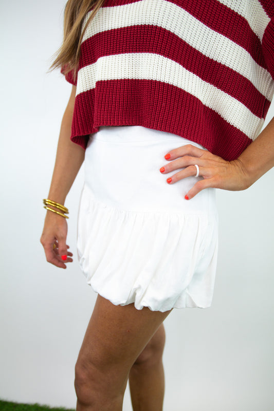 White Bubble Skort
