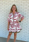 Abstract Button Babydoll Dress