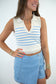 Striped V-Neck Knit Tank