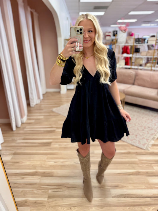 Linen Tie Back Dress