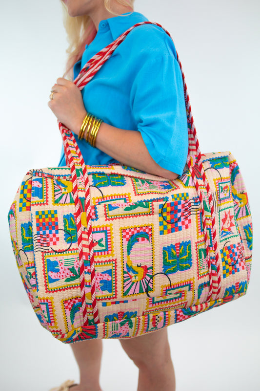 Tropical Quilted Duffle Bag