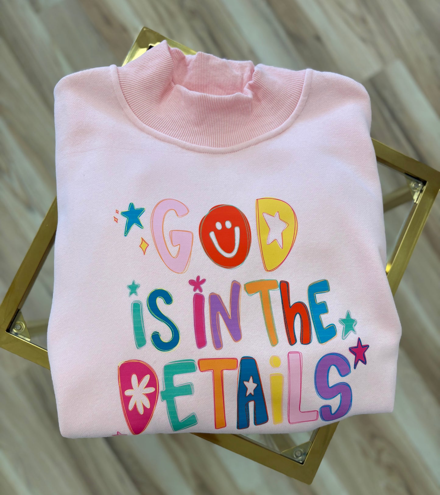 God is in the Details Mock Neck