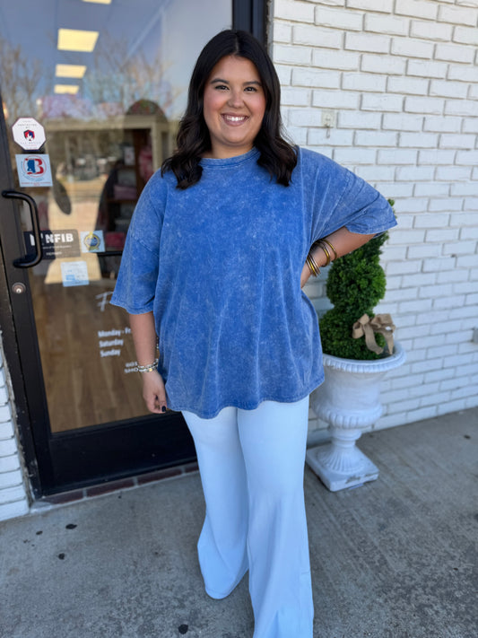 Acid Wash Boyfriend Tee- Curvy