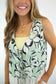 Floral Sage Tie Detail Top