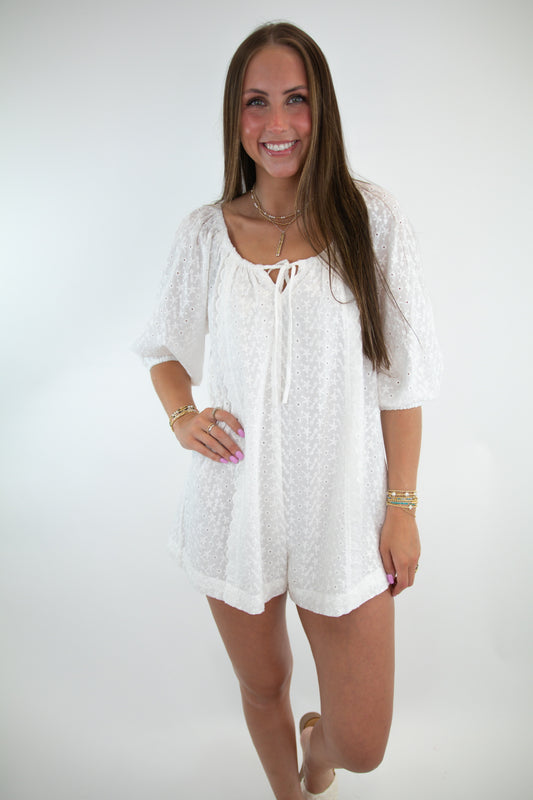 White Eyelet Romper