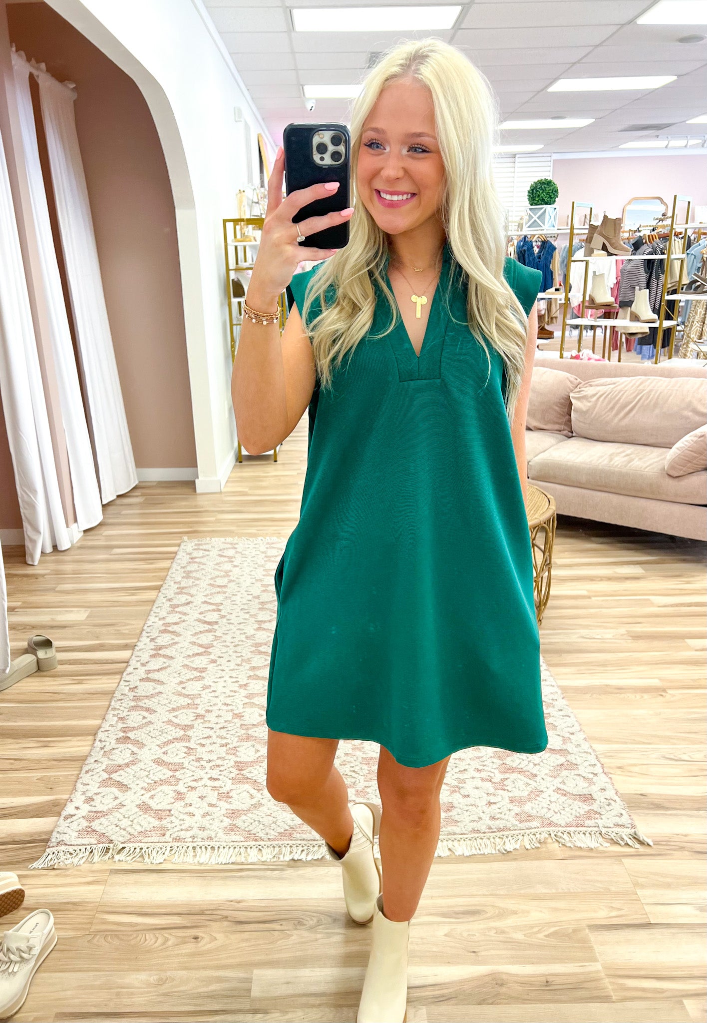 Ribbed Collared Dress