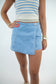 Button Overlay Denim Skort